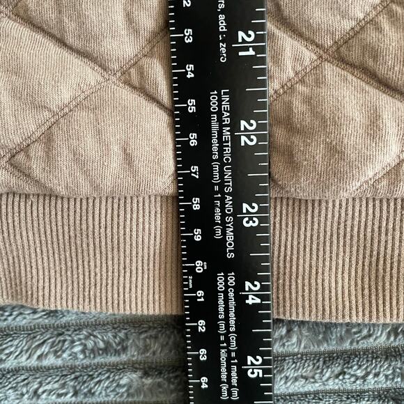 Zara Quilted Sweatshirt Womens Large Brown Crewneck Long Sleeve Pullover - Picture 5 of 8